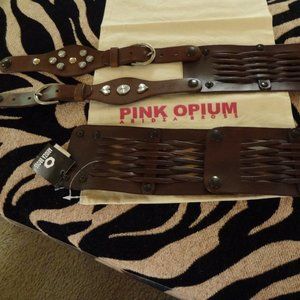 NWT Vintage Pink Opium Aridza Bross cinch belt S-M?